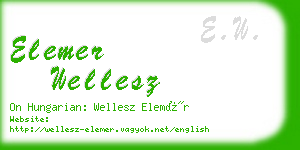 elemer wellesz business card